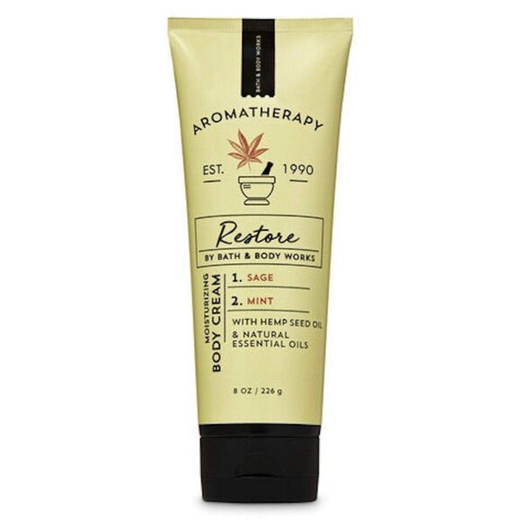 Bath & Body Works Other - Bath & Body Works Aromatherapy RESTORE SAGE MINT Body Cream 8 oz (HTF)
